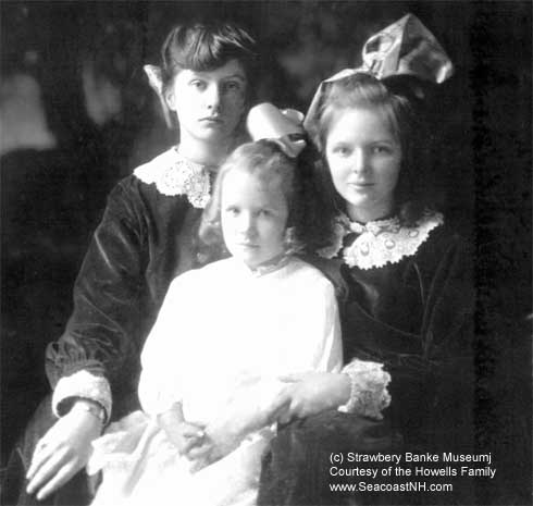 Strawbery Banke founder Muriel Howells (in center) with sisters as a young girl/ Strawbery Banke Archive courtesy Howells Family on SeacoastNH.com