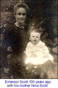 Emerson Scot in 1901 with his mother Nina Scott