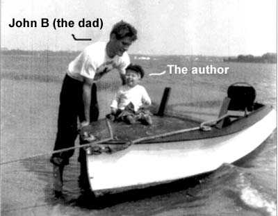 John B. Robinson, grandson of John Scott with chowder heir and author J. Dennis Robinson at Cape Code in the early 1950s / Robinson