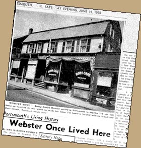Clipping of Webster House in Portsmouth North End before it was taken by urban renewal