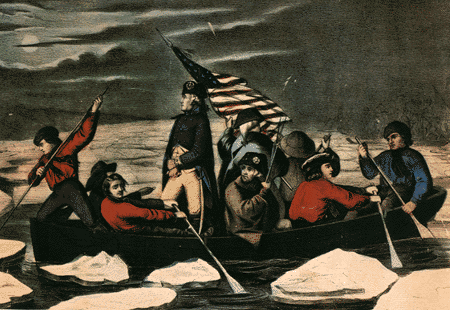Currier and Ives Crossing Delaware