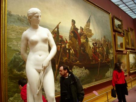 Washington crosses Delaware behind naked woman at the Met in NYC