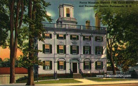 COlorized postcard of John Peirce House in Portsmouth, NH / SeacoastNH.com