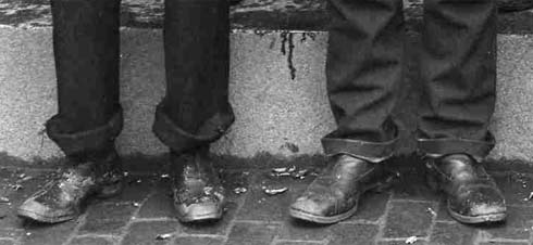 Shoes, rolled up pants and church steps/ Strawbery Banke Archive