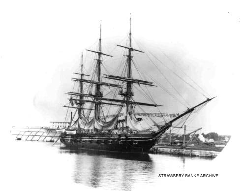 USS Portsmouth in Portsmouth Harbor after 1878 / Strawbery Banke Museum Archive