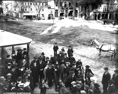 Gypsy street musicians in Victorian Market Square Portsmouth, NH (c) Strawbery Banke Museum Archive on SeacoastNH.com