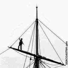 Man in rigging of Tall Ship/SeacoastNH.com