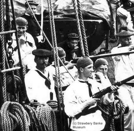 Sailors mugging for camera in 1855 (c) Strawbery Banke museum Archive