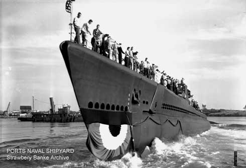 USS Parche (July 24 1943 launch at Portsmouth, NH/ Stawbery Banke Archive