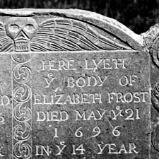 Elizabeth Frost tomb 1696 / Strawbery Banke Archives