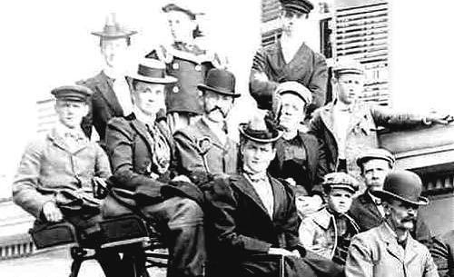 Passengers aboard Concord Coach 1890 / Strawbery Banke Archive