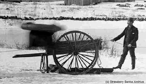 Firing breeches buoy in Rye, NH (c) Strawbery Banke Collection on SeacoastNH.com