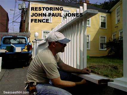 Restoring Paul Jones House fence/ SeacoastNH.com