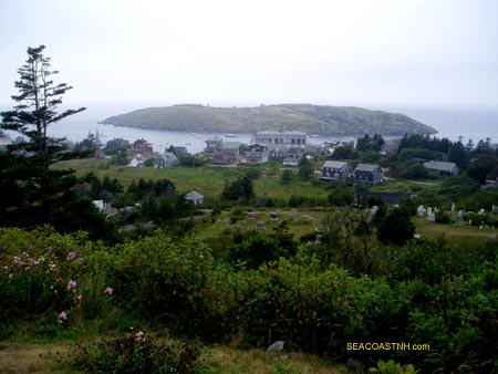 View from Lighthouse Hill to Manana Island at Monhegan Island / SeacoastNH.com