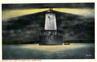 Borden Flats Light early postcard from Lighthouse.cc Archive