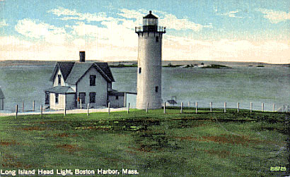 Postcard of Long Island Head Light on SeacoastNH.com