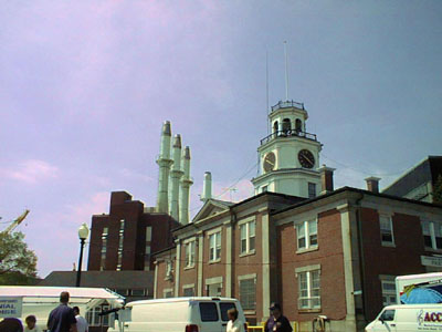 Old and new buildings at the Portsmouth Naval Shipyard