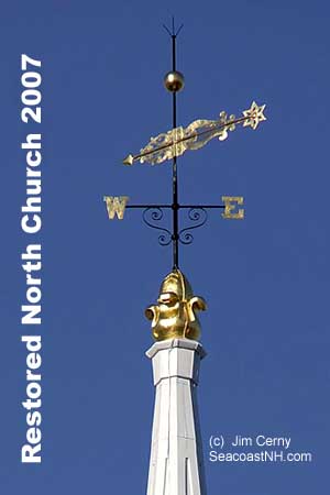 Restored North CHurch Steeple weather vane, Portsmouth, NH (c) Photo by Jim Cerry on SeacoastNH.com