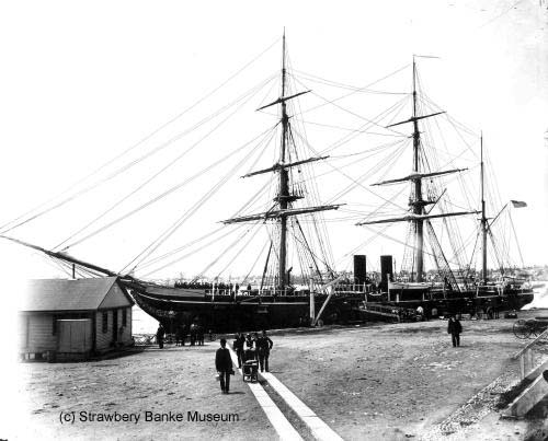 USS Benicia  ala USS Algoma, Portsmouth-built launched in Kittery / Strawbery Banke Archives