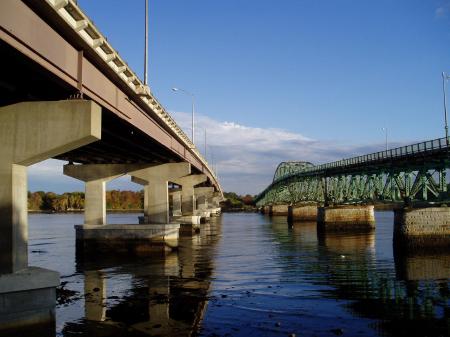 Spaulding Turnpike and Gen Sullivan Bridge from Hilton Point / SeacoastNH.com
