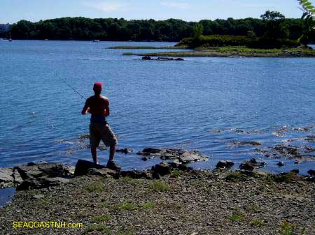 Fishing on Goat Island in New Castle, NH / SeacoastNH.com