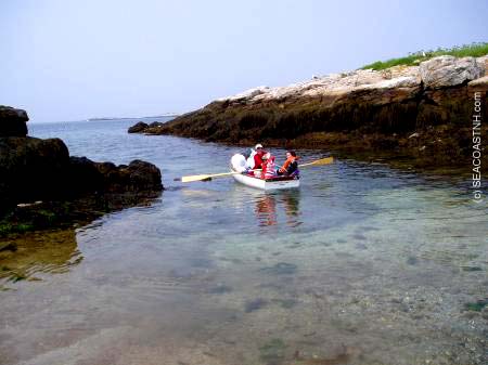 Rowboat in Smuttynose Cove that empties entirely in low tide (c) SeacoastNH.com